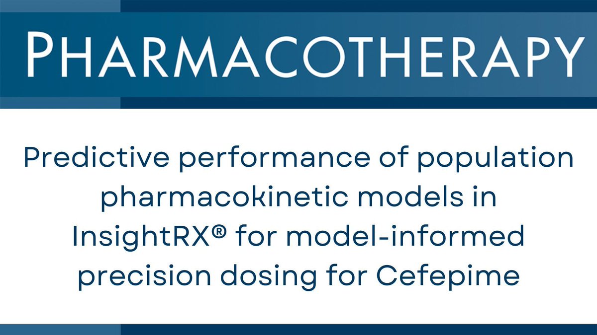 PharmacoJournal's tweet image. These two population PK models and all sampling scenarios demonstrated acceptable prediction of cefepime PK parameters and pharmacodynamic exposures; therefore, they demonstrated suitability for utilizing model-informed precision dosing for cefepime TDM. buff.ly/S6qJjAA