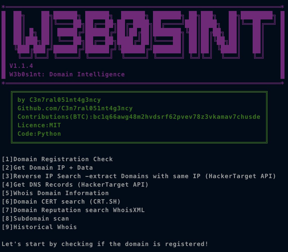DarkWebInformer's tweet image. W3b0s1nt (WebOSINT): A Python script for passive Domain Intelligence gathering.

GitHub: github.com/C3n7ral051nt4g…