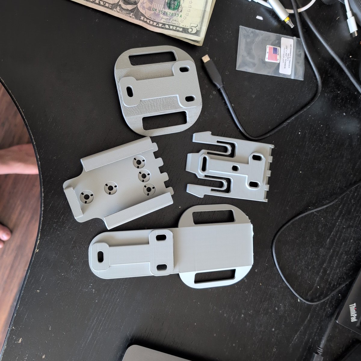 john_galt_42069's tweet image. Took me 3 hours last night to CAD and 3d print all of safarilands holster accessories.