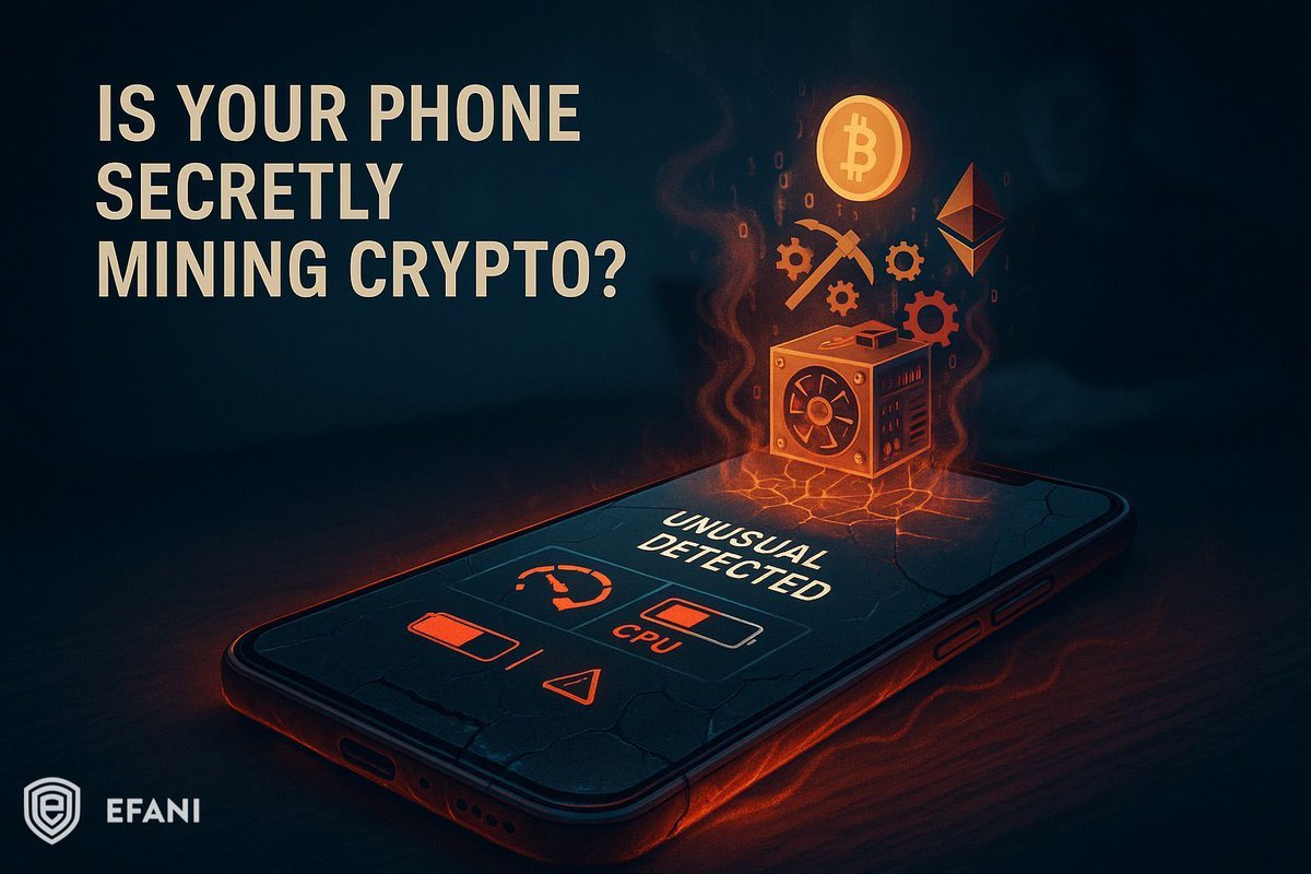 haseeb's tweet image. Your phone could be mining crypto right now - and you’d never know.
A friend recently complained their phone was constantly overheating and draining battery fast. No games, no videos, no multitasking. Just heat.
What we found was shocking: a background app silently mining…