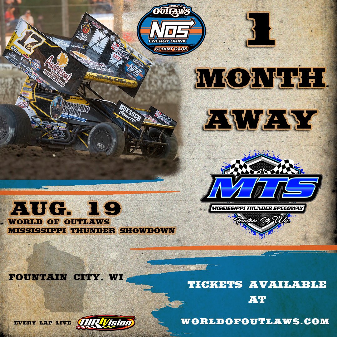 WorldofOutlaws's tweet image. We canโt wait for this debut ๐ฅ
The World of Outlaws @NosEnergyDrink Sprint Cars make their first ever @ThunderAtMTS appearance in a month!
๐ง๐๐๐๐๐ง๐ฆ ๐ bit.ly/WoOSCSTix