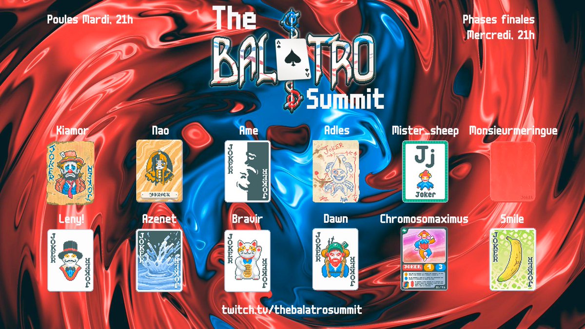 Il est là🃏

Le Balatro Summit débarque sur Twitch à partir de mardi, 21h 🔥

Il n’y aura qu’un seul gagnant… 🏆

Alors, qui saura dompter l’âme des cartes ? ♠️