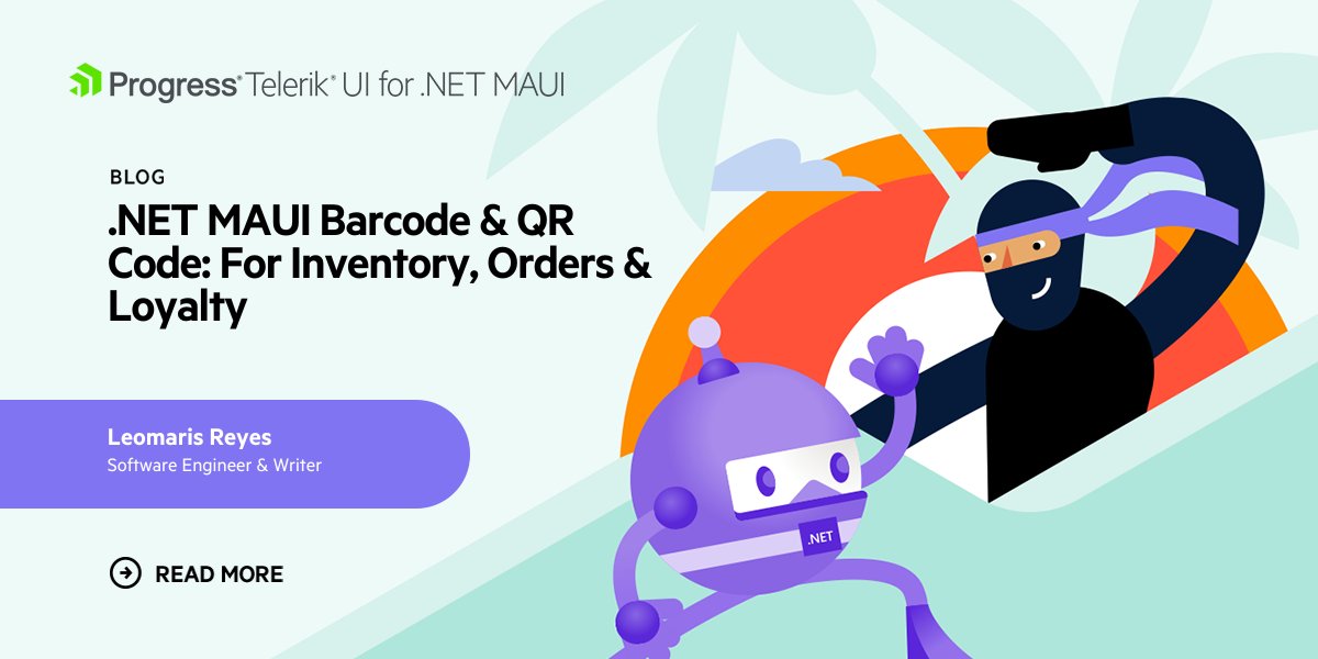 Telerik's tweet image. Ready to unlock some serious efficiency for your apps? ✨ 

Learn how #DotNetMAUI Barcode &amp;amp; QR Code can revolutionize your workflows – think scanning thousands of products in seconds, reducing errors, &amp;amp; focusing on what truly matters!

Grab @LeomarisReyes11&apos;s blog &amp;amp; get started:…