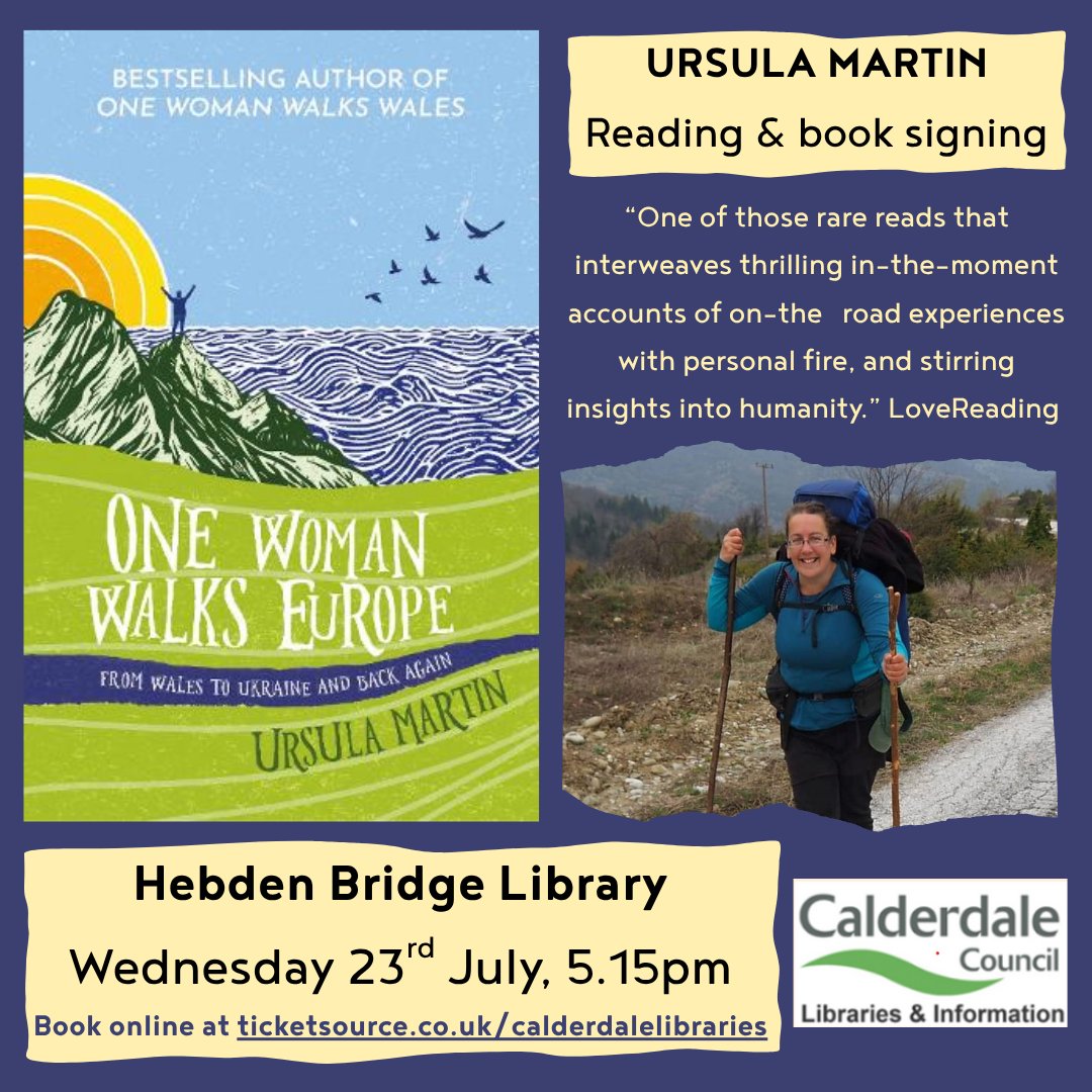 CMBClibraries's tweet image. There's still chance to grab a ticket to meet Ursula Martin at Hebden Bridge Library this Wednesday 23rd July at 5.15pm.
Tickets can be reserved for this free event at ticketsource.co.uk/calderdalelibr….