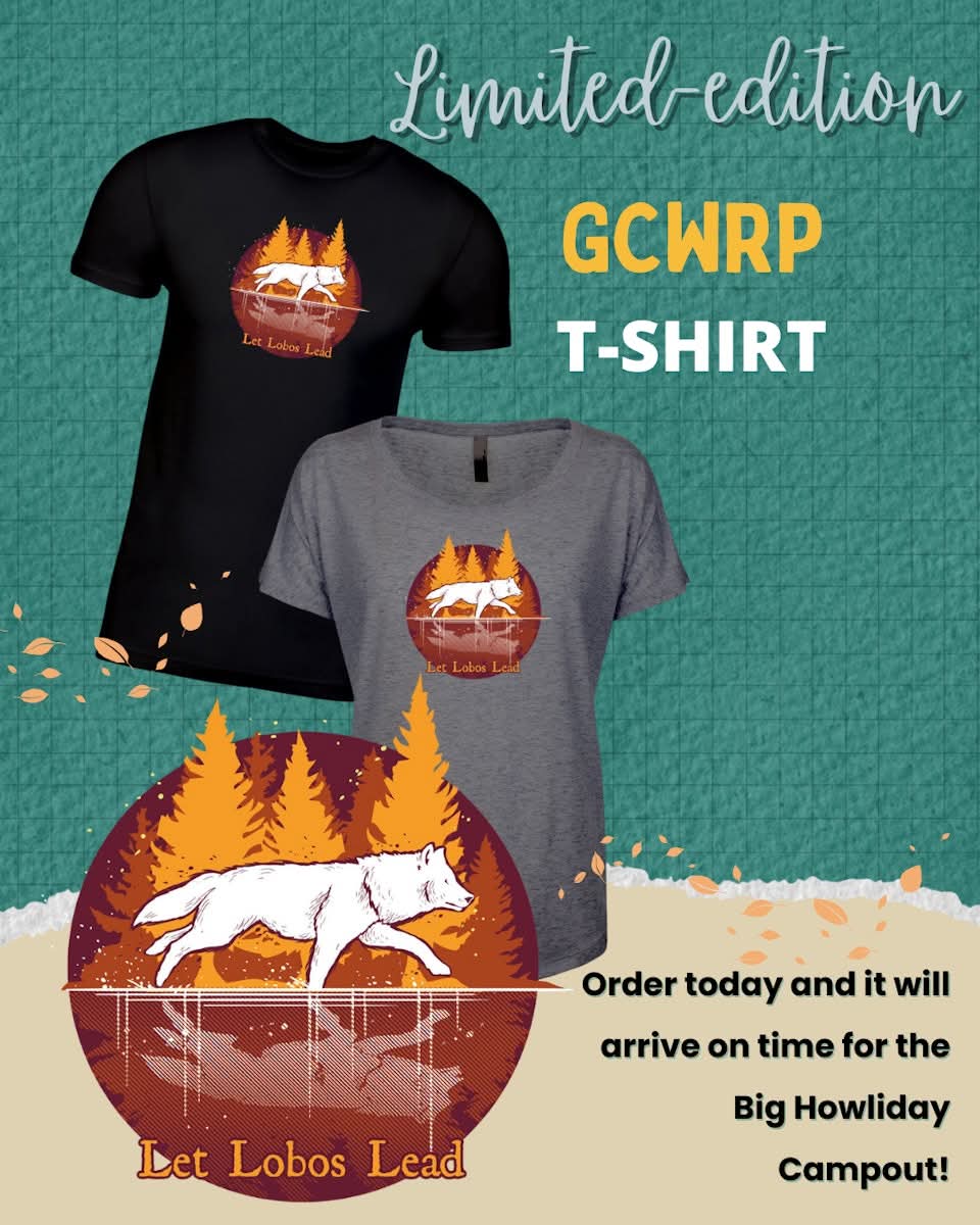 It’s LIVE! The GCWRP Let Lobos Lead campaign is officially up at float.org/gcwrp and the shirts look amazing! Show your support for the GCWRP with $8 from every purchase donated to help us work towards our mission to recover Mexican gray wolves in the wild.