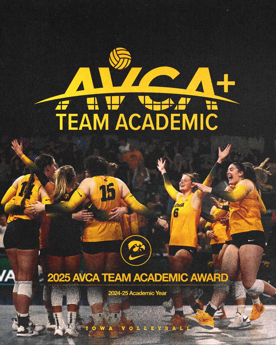 IowaVolleyball's tweet image. Excellence in the classroom ⭐️
We've earned the @AVCAVolleyball Team Academic Award and been named to the Team Academic Honor Roll, a distinction for landing in the top 20% of GPAs in D1.
#Hawkeyes