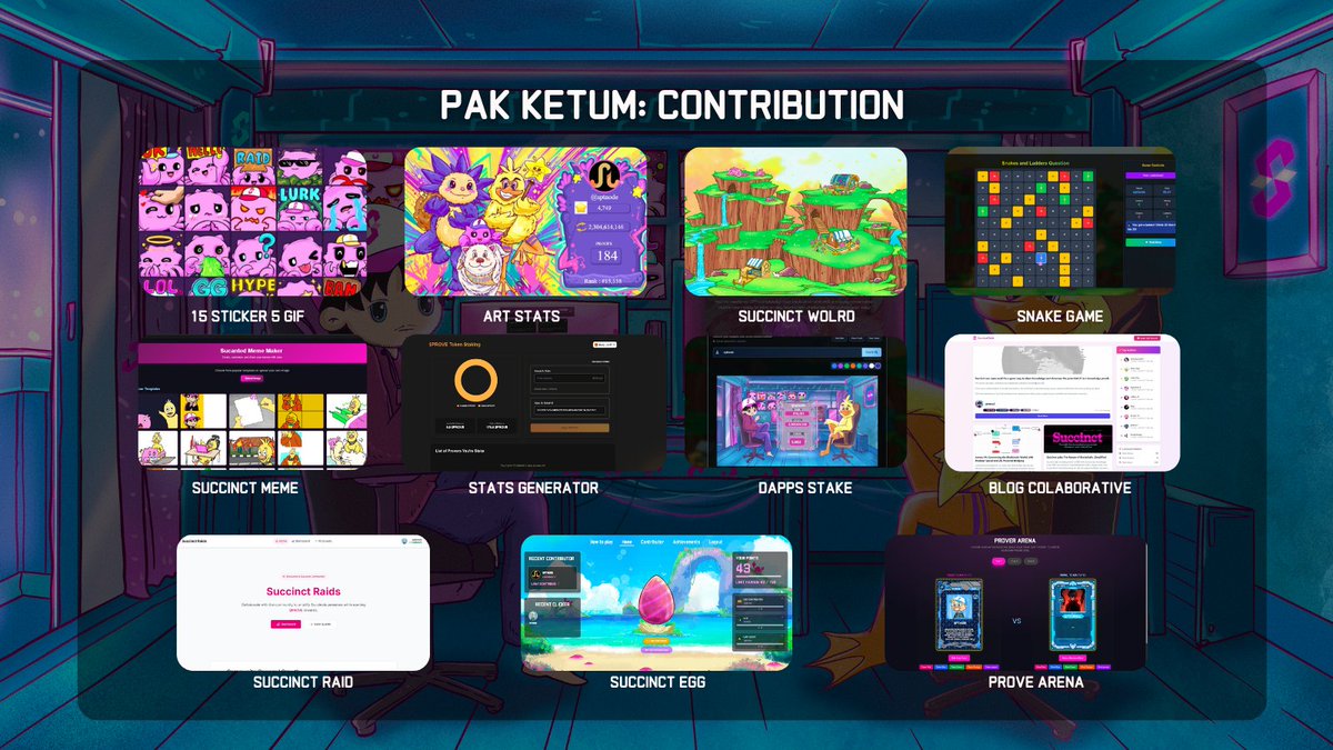 sptnode's tweet image. Hello everyone, here is a summary of my contributions during my time in the Succinct community.
Initially, I got the PROVED UR LUV role after completing a challenge of drawing 15 emojis, creating 5 images, and 5 GIFs. From that creative process, I began to feel that I wanted to…