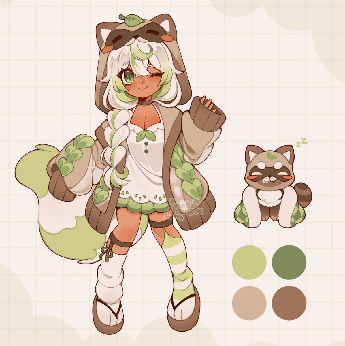 nekosharpie's tweet image. skeb/surprise me outfit design for RikkaNap on VGen ! 💚