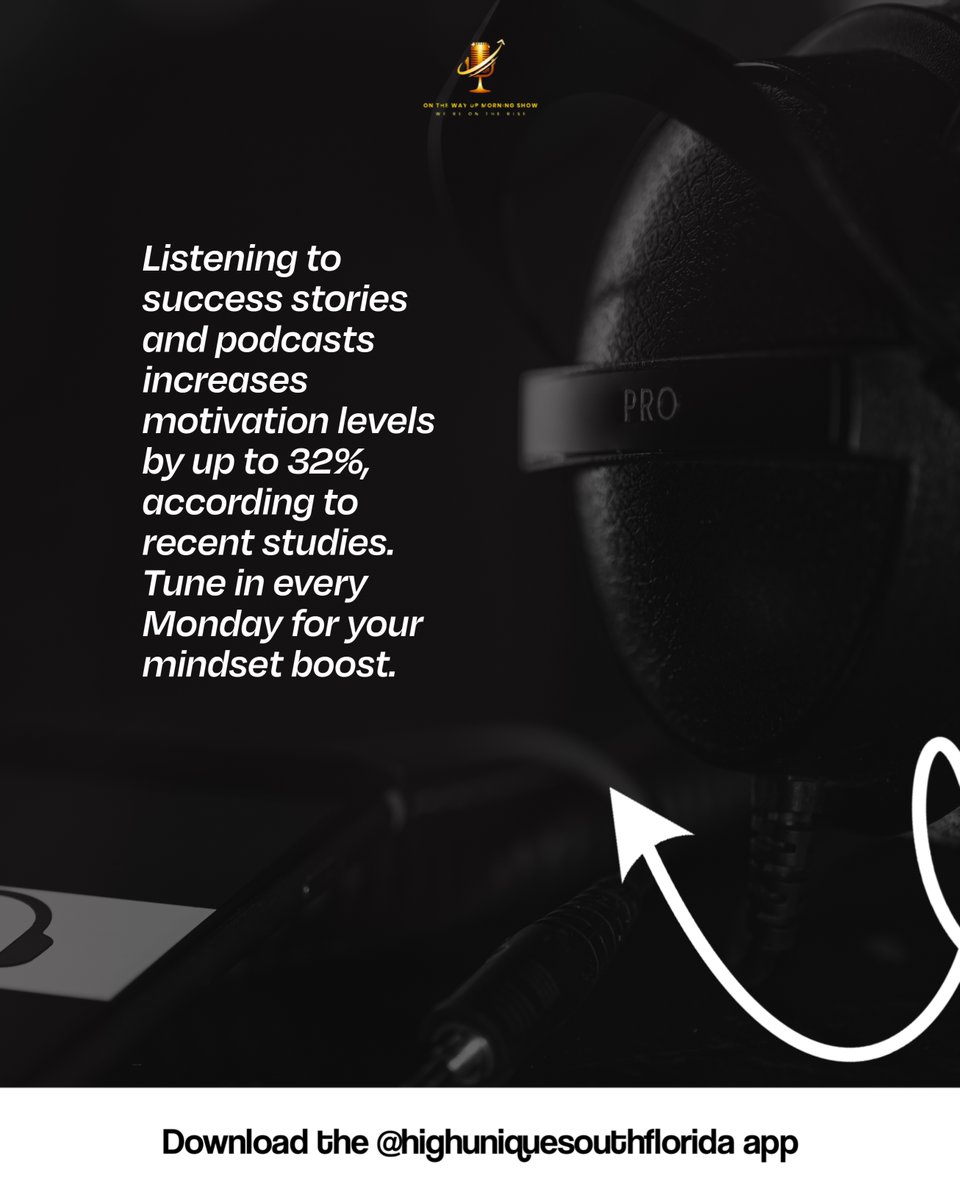 UpOntheway's tweet image. Did you know that listening to motivational podcasts can increase your productivity and mindset positivity by up to 32%?
 #MondayMindsetBoost #ListenToGrow #PodcastPowerTalks #RealSuccessStories #InspirationForAction #LevelUpLeadership #SuccessTalksNow #GrowthPodcast2025