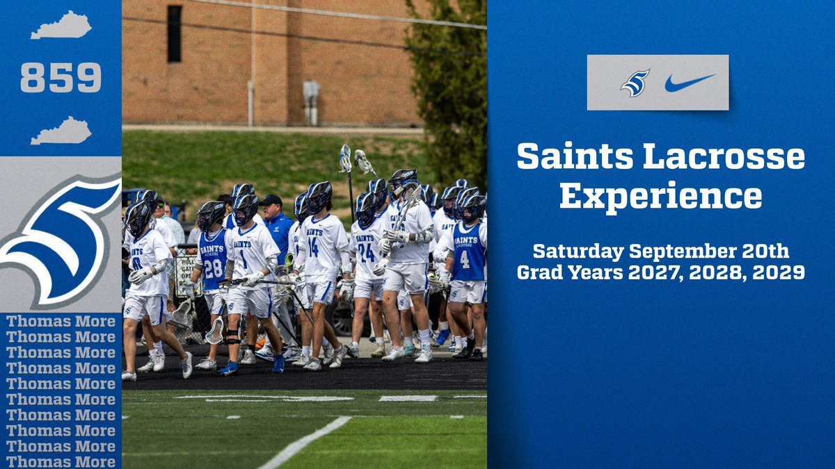 Thomas More Men’s Lacrosse (@tmumenslacrosse) on Twitter photo Want see and experience being a Saint for the day? Sign up for our fall lacrosse experience on Saturday September 20th. 
🥍 Team Practice
🥍Film breakdown 
🥍Campus Tour/Recruiting Talk
thomasmoremenslacrosse.totalcamps.com/shop/product/5…
#BeASaint Want see and experience being a Saint for the day? Sign up for our fall lacrosse experience on Saturday September 20th. 
🥍 Team Practice
🥍Film breakdown 
🥍Campus Tour/Recruiting Talk
thomasmoremenslacrosse.totalcamps.com/shop/product/5…
#BeASaint