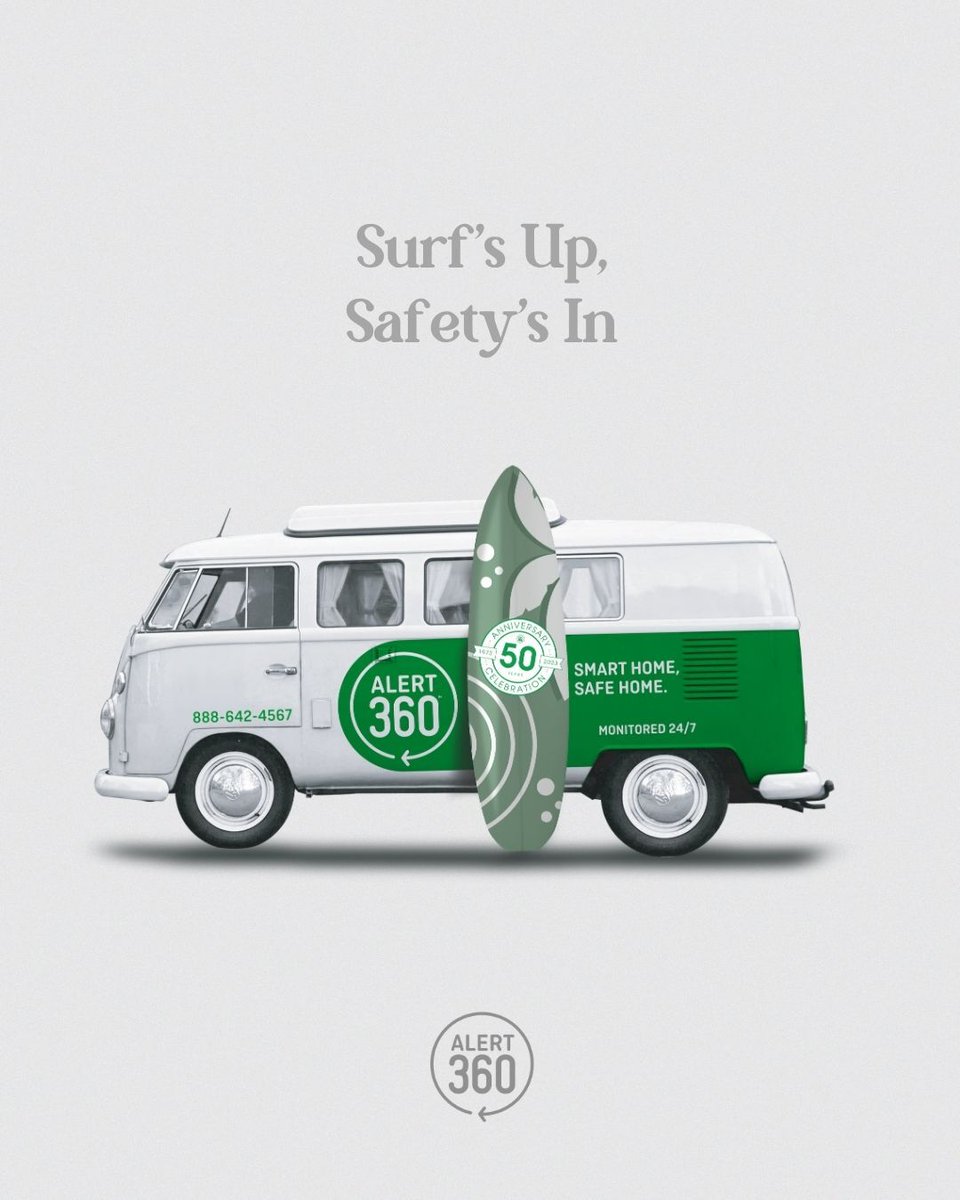 Alert360USA's tweet image. Surf’s Up, Safety’s In 
Feel at ease while you’re away this summer. With Alert 360 smart devices—like video doorbells, cameras, and door locks—you can check in on your home anytime, anywhere. Vacation mode = peace of mind.

#Alert360 #SmartHomeSecurity