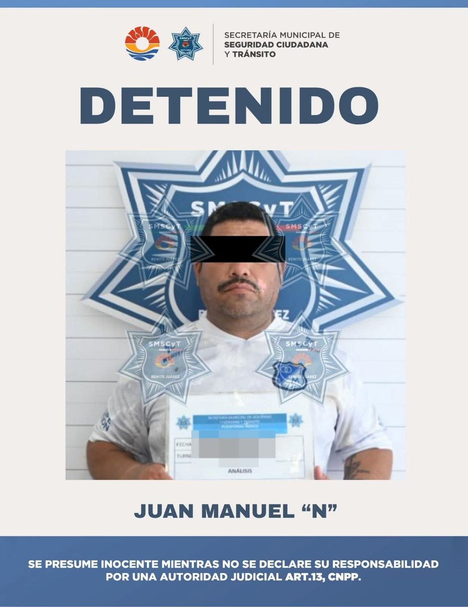 ojosciudadanos3's tweet image. 👁️ DETENIDO POLICIA MUNICIPAL CON CLAVE &quot;GEMINIS&quot; 👀

-:- Agrede verbal y físicamente a su esposa -:-
#cancun #smscyt #policiasviolentos

Blogger 
ojosciudadanos4.blogspot.com/2025/07/deteni…