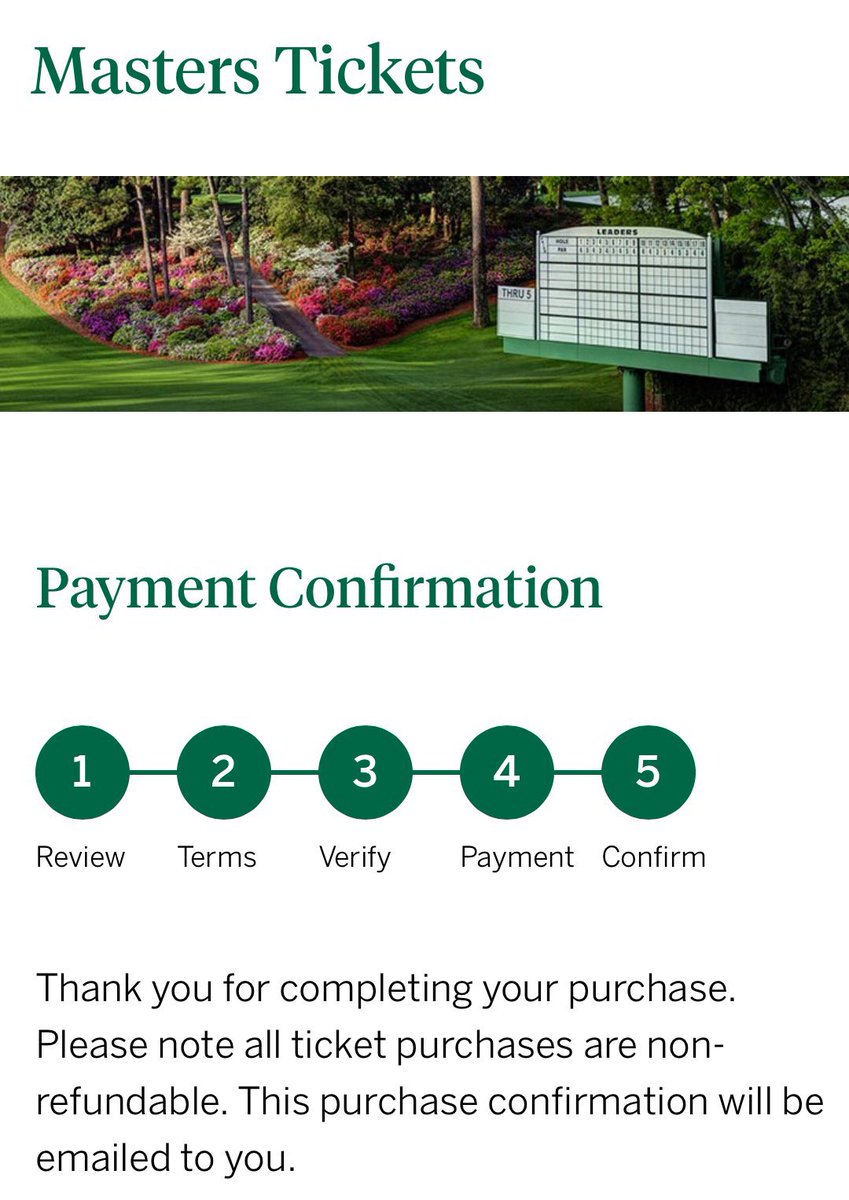 LIVTracking's tweet image. 🚨I just won @TheMasters lottery for the second year in a row.
Who wants my Tickets for the 2026 Masters?
⬇️