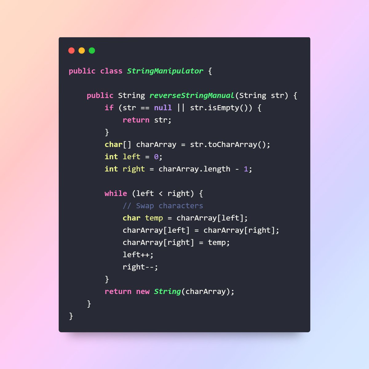 javainspires's tweet image. Reverse a String (No Inbuilt Functions) #JavaInspires