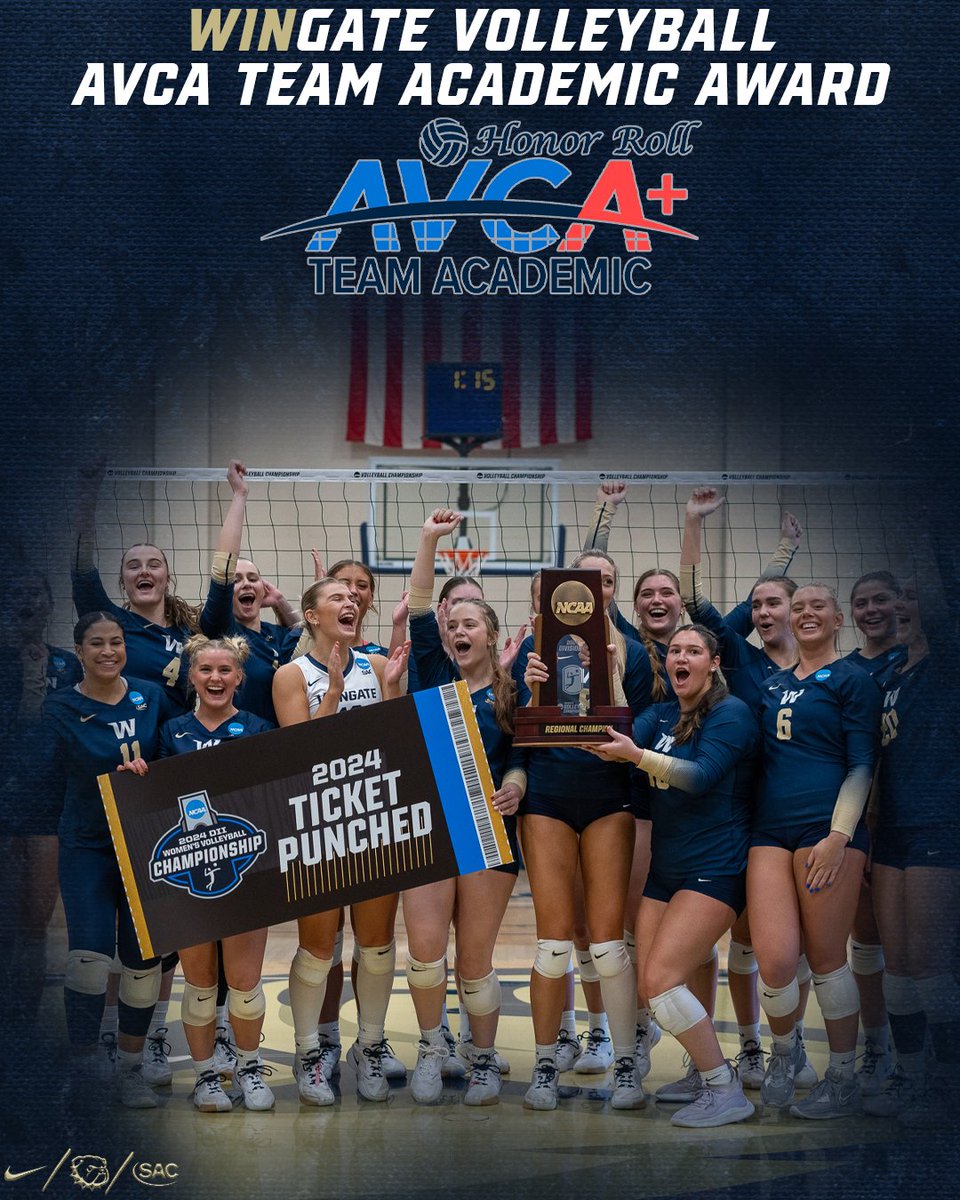 Wingate Bulldogs (@wu_bulldogs) on Twitter photo Team Academic Award!
The SAC & Region Champion Bulldogs have earned the AVCA Team Academic Award for the 12th straight year!
<a href="/WingateVB/">Wingate Volleyball</a> posted a 3.67 GPA for the 2024-25 academic year
#OneDog Team Academic Award!
The SAC & Region Champion Bulldogs have earned the AVCA Team Academic Award for the 12th straight year!
<a href="/WingateVB/">Wingate Volleyball</a> posted a 3.67 GPA for the 2024-25 academic year
#OneDog