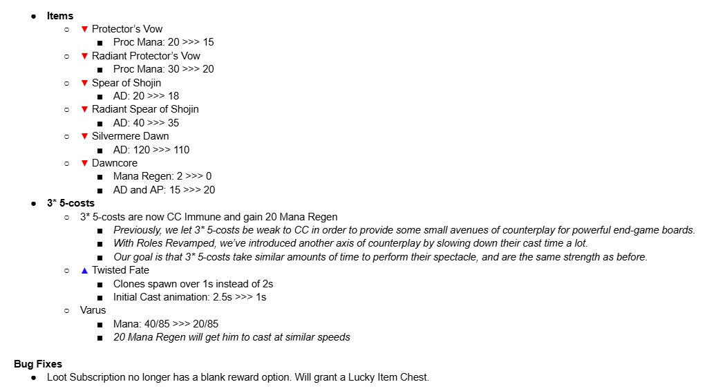 TheTruexy's tweet image. And the FINAL post about PBE today are a few more balance changes to items and 3* 5-costs.
Roles Revamped significantly hurt how 3* 5-costs work. We're updating some rules to let 3* 5-costs really shine for the rare few who hit them on Live servers.