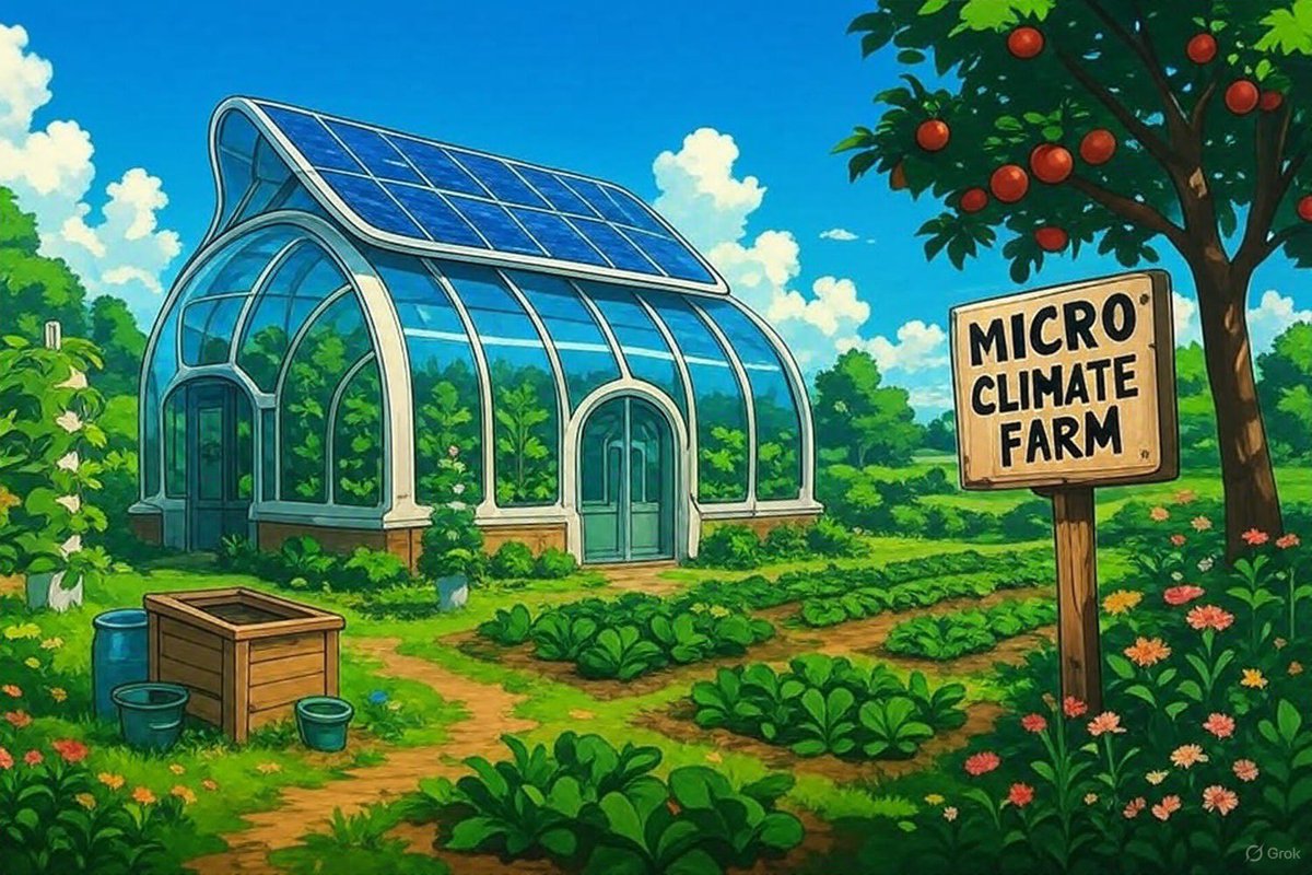 Earthbasedsoul's tweet image. Micro: tiny scale, big impact.
Climate: built for resilience and carbon drawdown.
Farm: cultivating food, soil, and community — supporting both people and biodiversity.
This is a Micro Climate Farm. #microclimatefarm
#Solarpunk