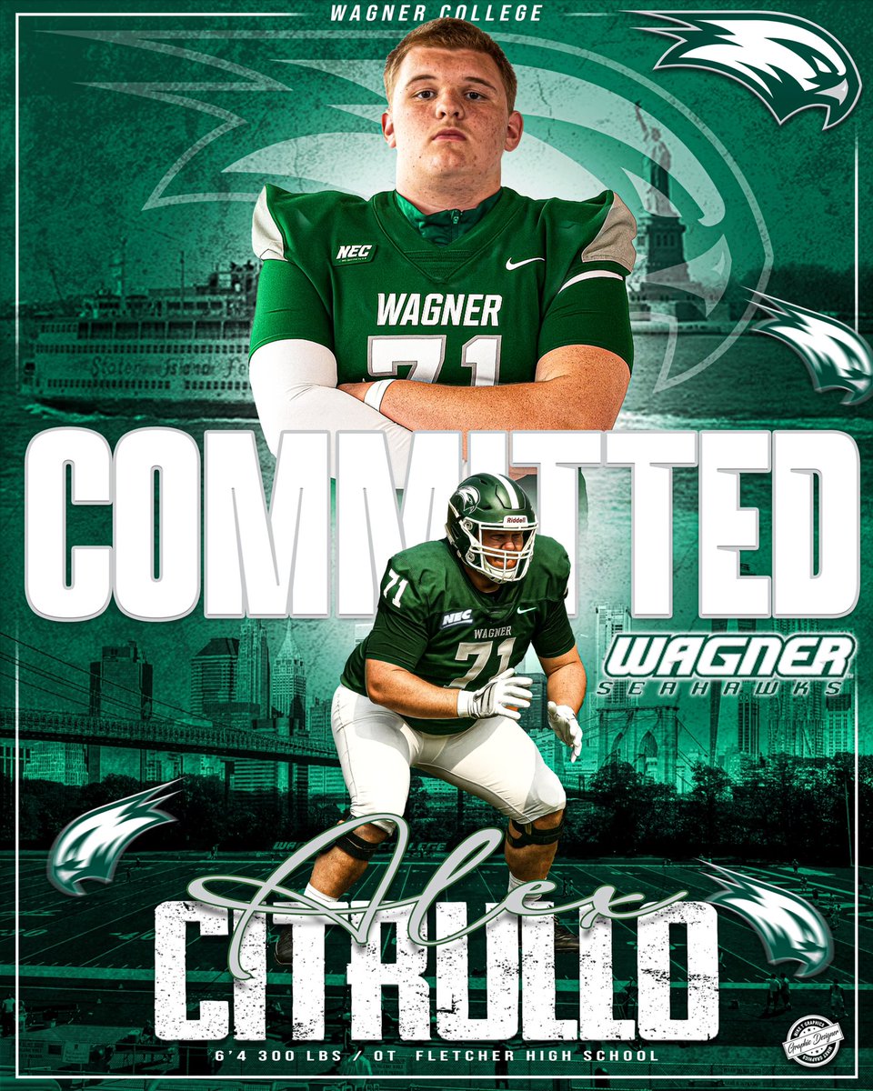 AlexCit53's tweet image. Blessed and thankful to announce that I have committed to play football for @WagnerCollege. 

I want to thank God for giving me this ability to play football at the D1 Level, and I want to thank my family and coaches (past and present) who have supported me and helped me reach…