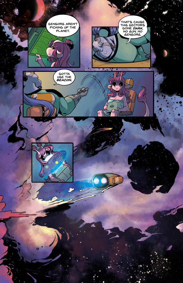 ParapsychComic's tweet image. Another progress example. This time showing how color can make a page go from great to Godly. Also, I really, really like this page. I show people it all the time cause it's so good... I have a problem.
Art: @jamilsart
Colors: instagram.com/zoso97/?hl=it
#Process #IndieComics #Space