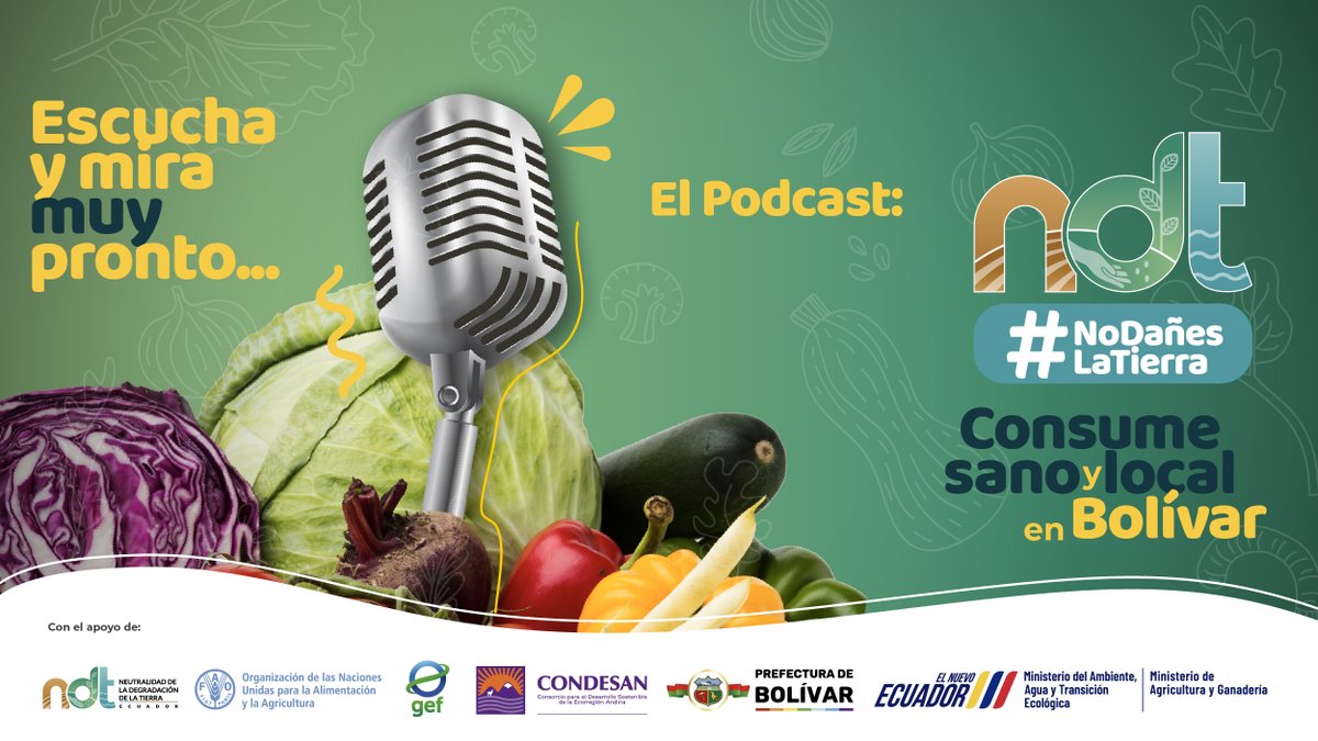 🎙🌎¡Se viene el Podcast #NoDañesLaTierra!

Muy pronto, no te pierdas del primer Podcast #NoDañesLaTierra del Proyecto NDT; en donde estaremos conversando, desde distintos lugares del Ecuador, las experiencias y aprendizajes vinculadas al manejo sostenible y cuidado de la tierra.