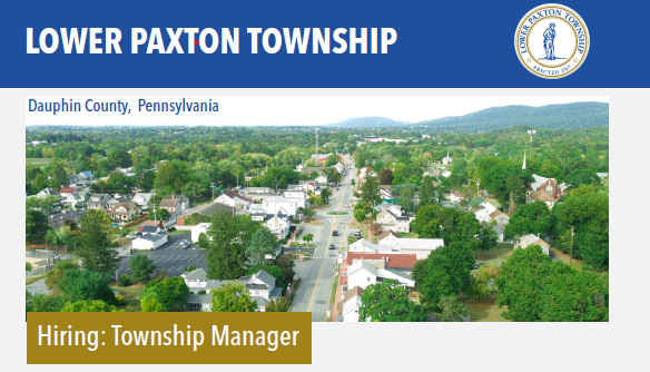 LowerPaxtonTwp's tweet image. Now Hiring: Township Manager
💼Lower Paxton is seeking a skilled and community-driven professional to serve as Township Manager.
◾️Salary $150,000 - $180,000 (commensurate with experience)
📍More info:  bit.ly/LPManagerJob
#lowerpaxtontownship #hiring