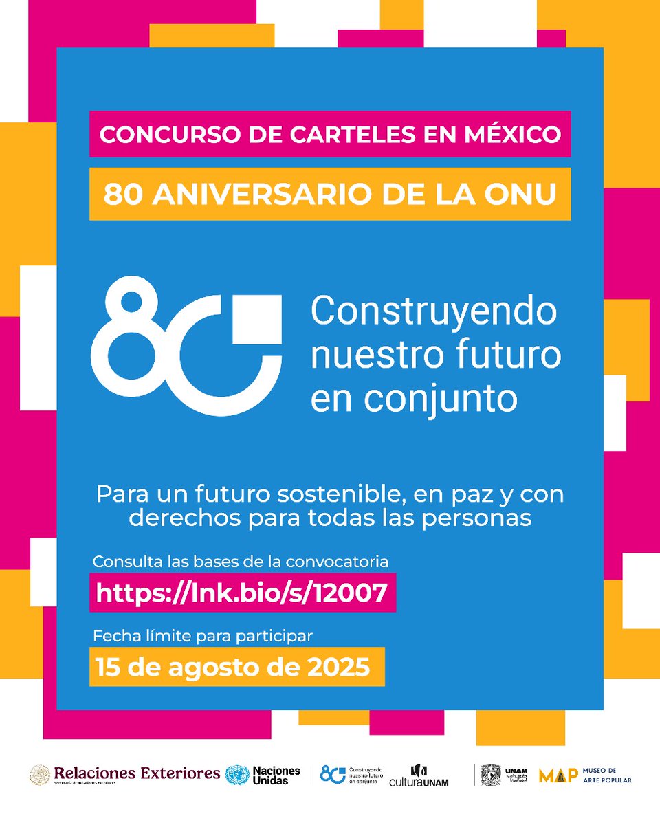 OIM_Mexico's tweet image. 🎨 ¡Tu arte puede hacer historia!

Diseña un cartel por un futuro justo, en paz y sostenible. Participa en el #ConcursoCartelONU80 y súmate a los 80 años de la @ONUMX.

👉 lnk.bio/s/12007
