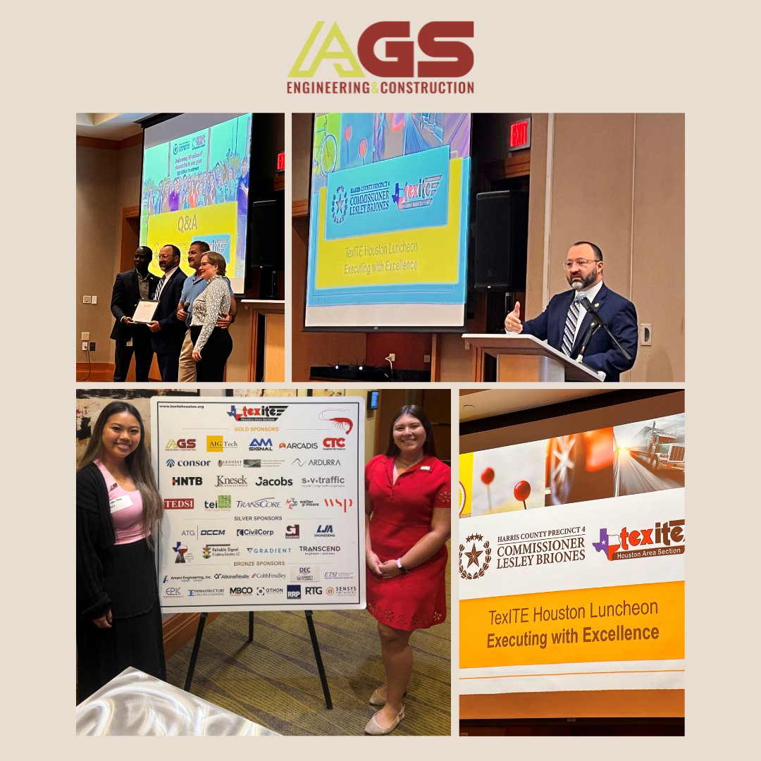 SolutionsAlly's tweet photo. AGS was proud to attend the TexITE Houston Area Section’s July 2025 Luncheon, featuring an insightful presentation by guest speaker Reynaldo Guerra, PhD, Chief of Infrastructure, Harris County Precinct 4.
AGS is honored to support TexITE as a Gold Sponsor!
#TexITE #AGS https://t.co/DUiS0a0Dfq