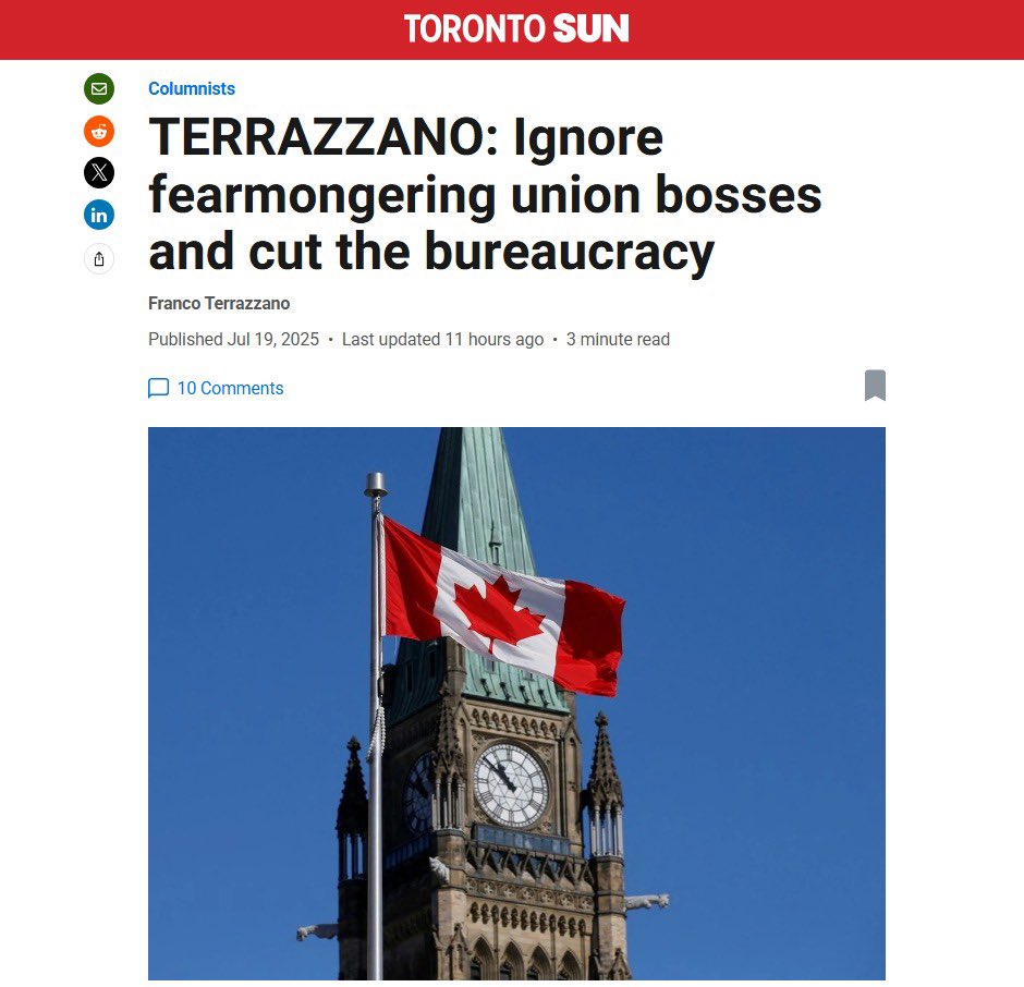 franco_nomics's tweet image. The government ballooned the cost of the bureaucracy by more than 70% since 2016.
All taxpayers seem to get out of the bureaucrat hiring binge are higher taxes and a bigger debt bill.
Ignore the fearmongering government union bosses and cut!
torontosun.com/opinion/column…