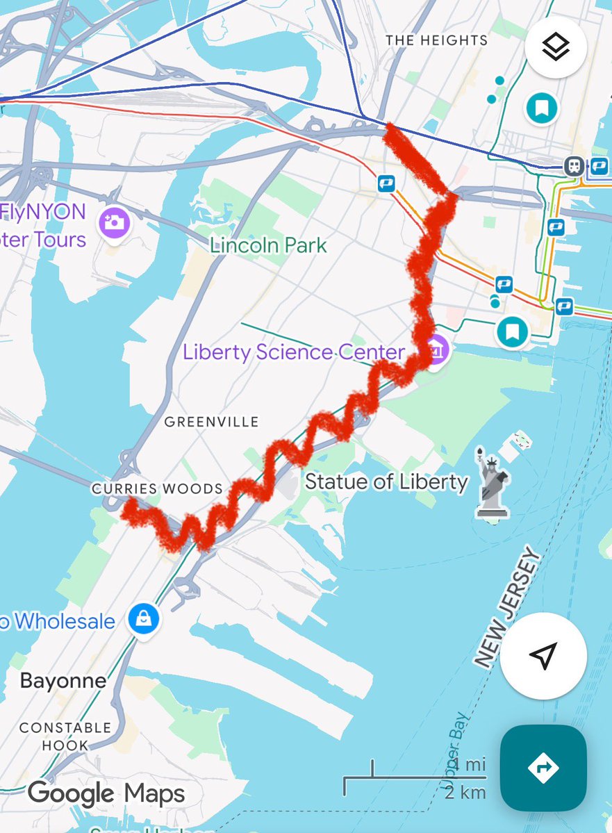 crosstown_line's tweet image. radical idea- remove highways from Jersey City and turn the Holland Tunnel, Canal, Manhattan Bridge, and Flatbush Ave into a Brooklyn-NJ electric BRT and high capacity bikeway