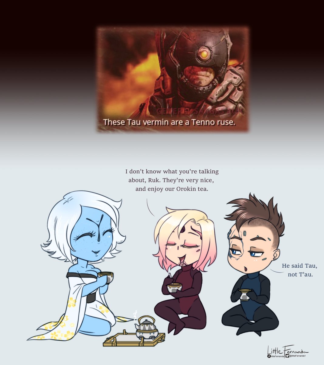 Tenno_Tulia's tweet image. So we're going to Tau? Are the original inhabitants still there? If so, will they teach us about The Greater Good?
#Warframe
Old art from 2019