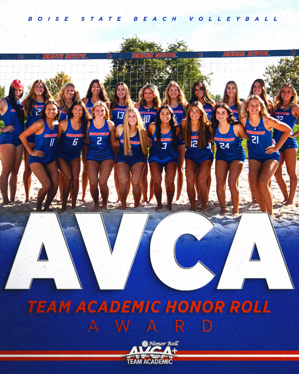 BroncoSportsBVB's tweet image. For the 3️⃣rd time in program history, Boise State has earned the 𝐀𝐕𝐂𝐀 𝐓𝐞𝐚𝐦 𝐀𝐜𝐚𝐝𝐞𝐦𝐢𝐜 𝐇𝐨𝐧𝐨𝐫 𝐑𝐨𝐥𝐥 𝐀𝐰𝐚𝐫𝐝 📚
The award is given to program's with a cumulative GPA that is in the top 20% of the nation‼️
#BleedBlue | #WhatsNext