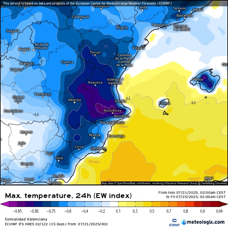 Vamos a pasar de tener mucho calor a estar con temperaturas agradables. Anomalías frías muy acusadas para la época del año.

Que no solo decimos las anomalías cálidas 👋.