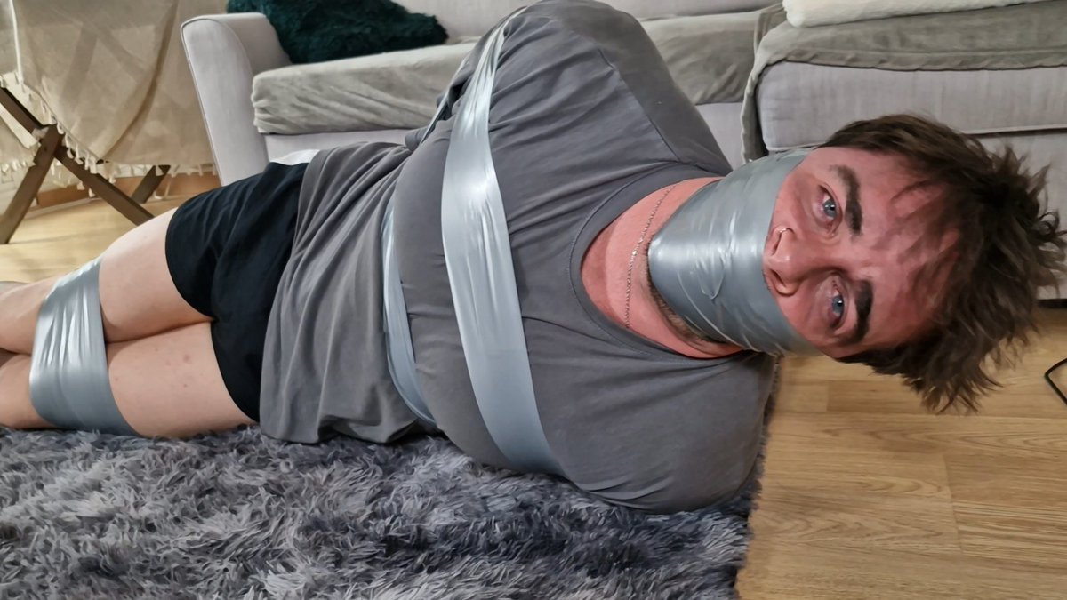 Self gag and struggle alone with no ladies involved up on 0F only for now 😌