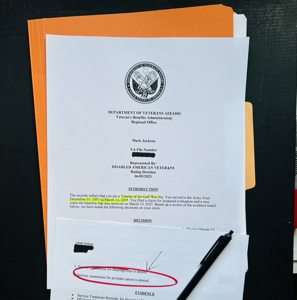 C__Herridge's tweet image. A Serious Redline Has Been Crossed: When the VA Denies Presumptive Service Cancers
This is an injustice that you need to know about.
In February, 48-year old Army veteran Jackson was diagnosed with stage 3 prostate cancer.
“My doctor said ‘1000%.’ It’s related to toxic…