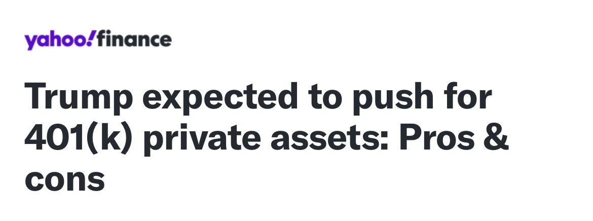 IlliquidInsight's tweet image. Poverty won’t exist once we can load our 401(k)s with PE, private credit and bitcoin funds (all at peak valuations)
