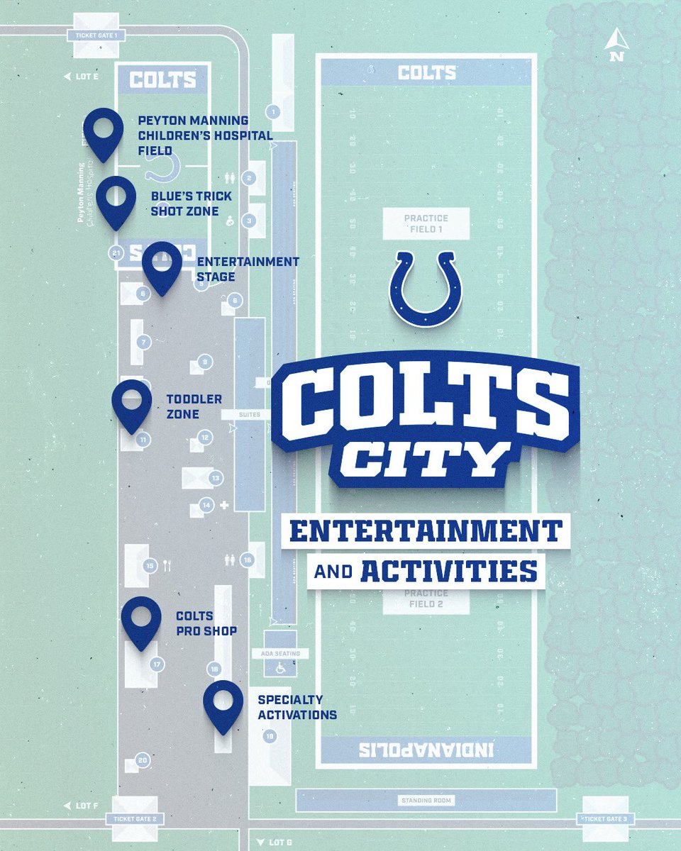 🚨 IT’S CAMP WEEK 🚨

Colts City will be full of entertainment for you, Colts Nation! Plan your trip to Training Camp accordingly 🫡