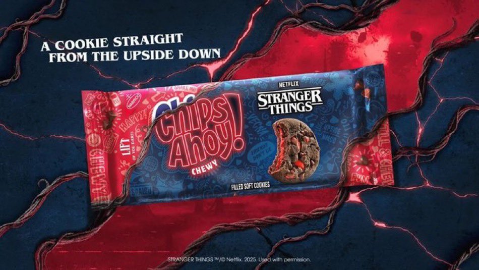 CapaMag's tweet image. ⭕️ Chips Ahoy, sınırlı sayıda üretilen &apos;Stranger Things&apos; temalı kurabiyelerini piyasaya sürdü.
