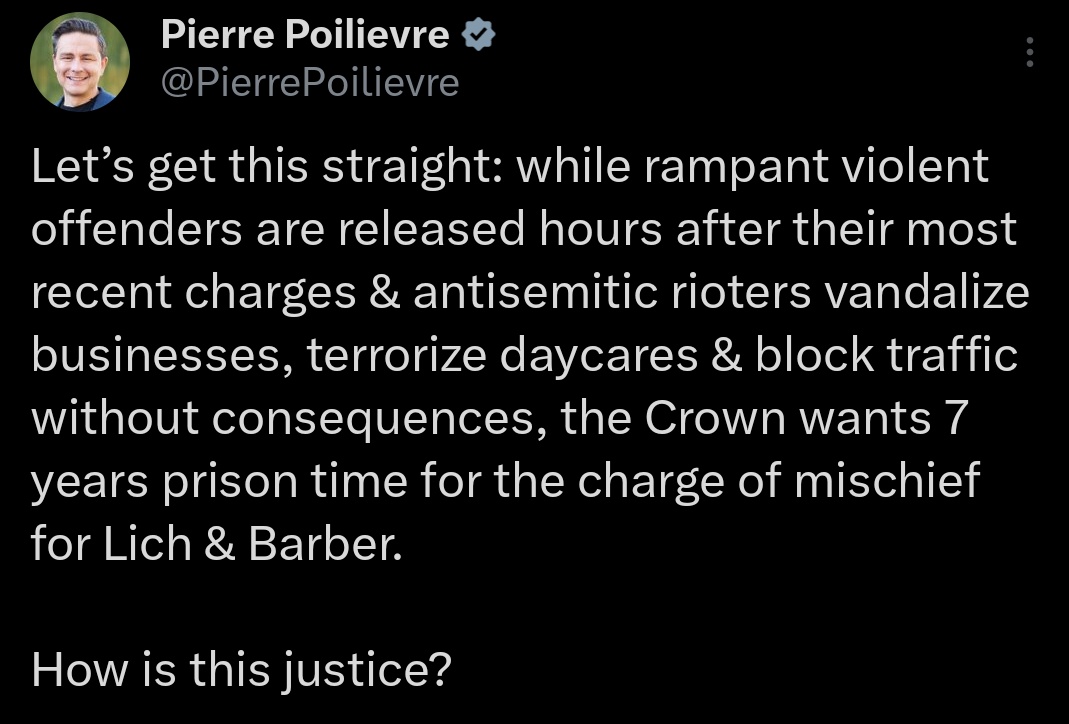 JinglaiHe's tweet image. BREAKING: Pierre Poilievre RELEASES a new statement CALLING OUT Canada's two-tier justice system and DEFENDS the civil liberties of Freedom Convoy organizers Lich and Barber.
I told you that Pierre Poilievre listens to us and that he has always been on the side of freedom.