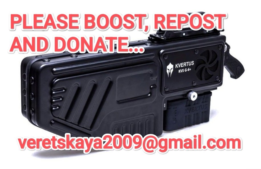 oleg_veretskiy's tweet image. Great news: we reached $1000 MATCH offered by @tfish888. Thanks to this, f/raising for purchase of Kvertus G-6 antidrone has significantly advanced towards the goal.
NOW:
$ 3,530 / $ 10,500
$ 6,970 to go
🙏 PLEASE DON'T STOP
🙏 B00ST and D0NATE
🅿️🅿️:
veretskaya2009@gmail.com