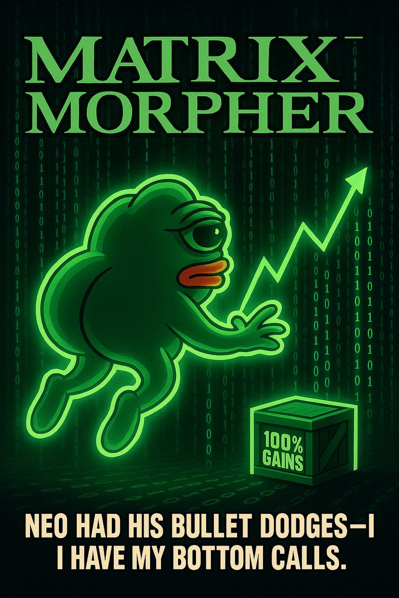 CryptoJomey's tweet image. $GYATT MATRIX MORPHER 🟩
Neo dodged bullets. $GYATT dodges bag holds.
100% gains are just part of the simulation.

“Neo had his bullet dodges—GYATT makes the bottom calls.”
@GyattGotSol 
#GYATT #AltSeason #GenerationalBottom #MemeMatrix