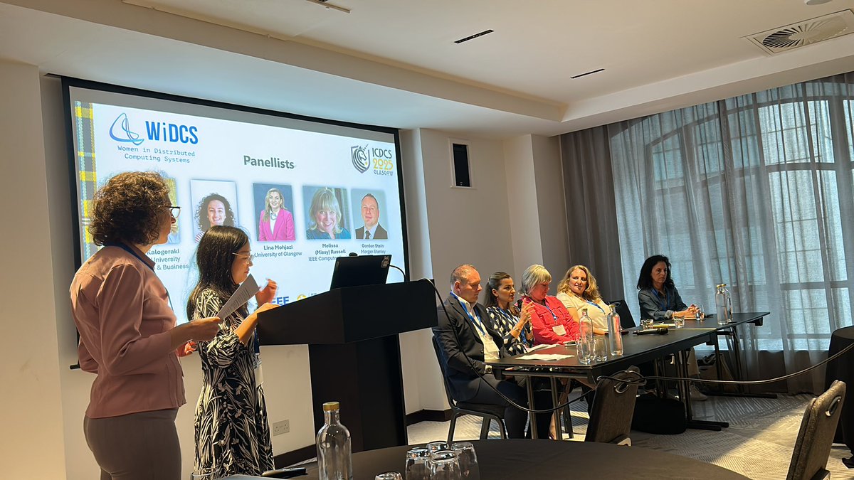 IEEE ICDCS 2025 (@icdcs2025) on Twitter photo Lina Mohjazi from <a href="/UofGlasgow/">University of Glasgow</a> is discussing the importance of mentorship programme structured for encouraging women in following an academic career, WiDCS #ICDCS2025 Lina Mohjazi from <a href="/UofGlasgow/">University of Glasgow</a> is discussing the importance of mentorship programme structured for encouraging women in following an academic career, WiDCS #ICDCS2025