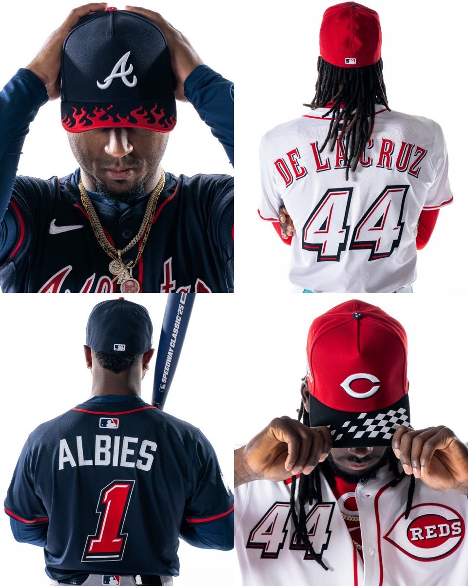 TheAthleticMLB's tweet image. The Braves and Reds have revealed exclusive uniforms for the Speedway Classic 🏁
Atlanta and Cincinnati will face off at Bristol Motor Speedway on Aug. 2nd.
Thoughts?
📸 @MLB