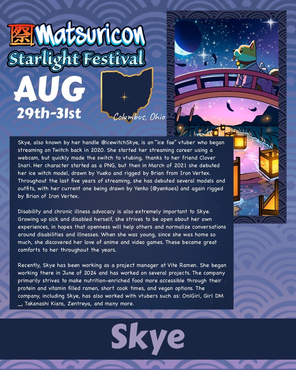 Matsuricon (@matsuricon) on Twitter photo We are excited to announce <a href="/icewitch_skye/">❄️ Skye ❄️</a> will be joining us as a featured gamer for Matsuricon 2025. We are excited to announce <a href="/icewitch_skye/">❄️ Skye ❄️</a> will be joining us as a featured gamer for Matsuricon 2025.