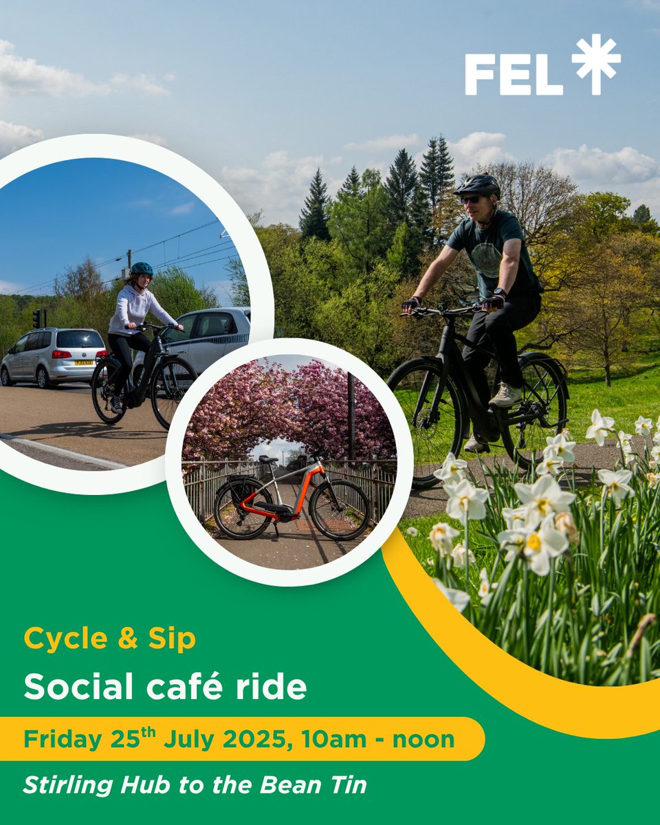 StirlingCouncil's tweet image. 🚴💬 FEL Scotland are holding two fun events this week where you can also share your thoughts on the the newly-opened Walk, Cycle, Live Stirling project via a quick survey.
On Thursday (24 July), pop into Stirling for an e-bike demo day outside the Engine Shed (10am - 12noon)…