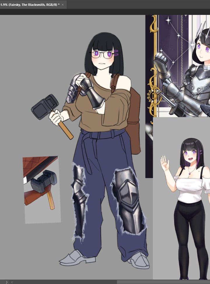 HumptyPatsy_'s tweet image. WIP!!!
Tried my OC Fairsky with hybrid of medieval armor and trendy outfits~
She's so pretty already Aaackkk ^^
#artshare #artmoots #wipart