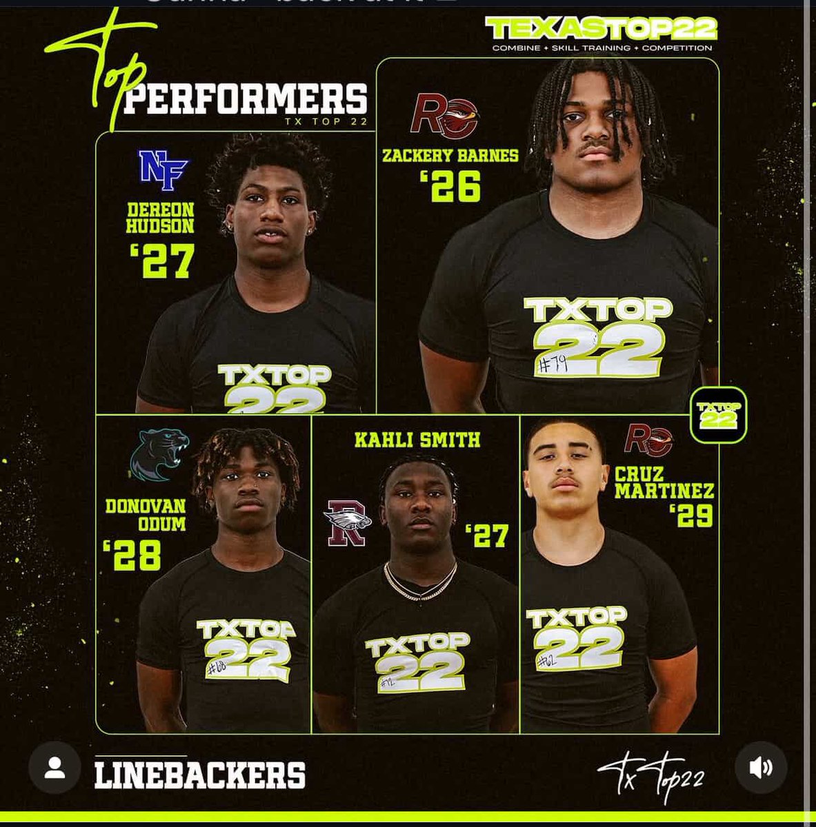 Cru2x_'s tweet image. Blessed to be a top performer for the LB group @txtop22 camp !
@CoachTraun
@_CoachROB__
@rohawksfootball
