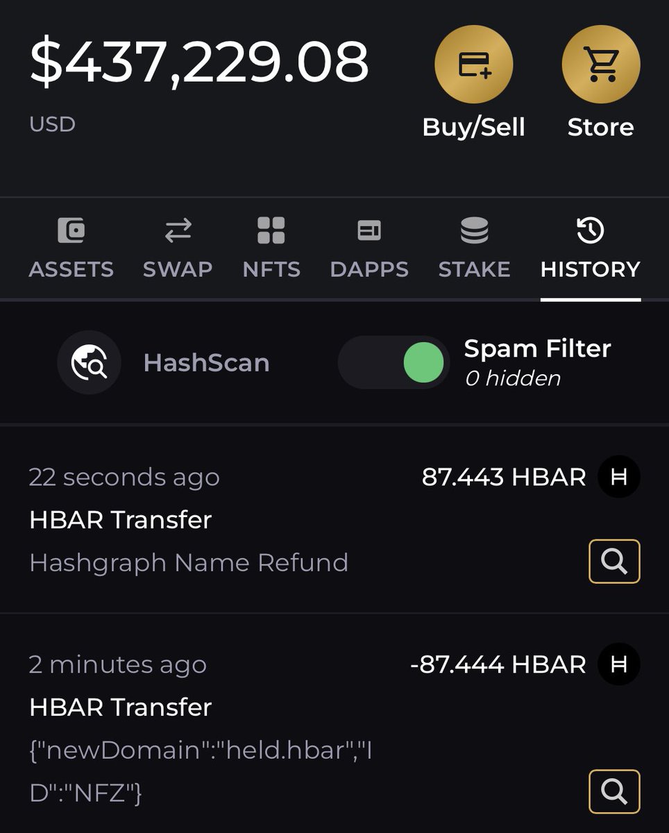 HELDiWanKenHODL's tweet image. any other #hbarbarians experiencing issues with @HNS_appβ
might just be me, but iβm not able to renew a domain π
luckily, i can confirm the new auto-refund feature works perfectly when it fails β