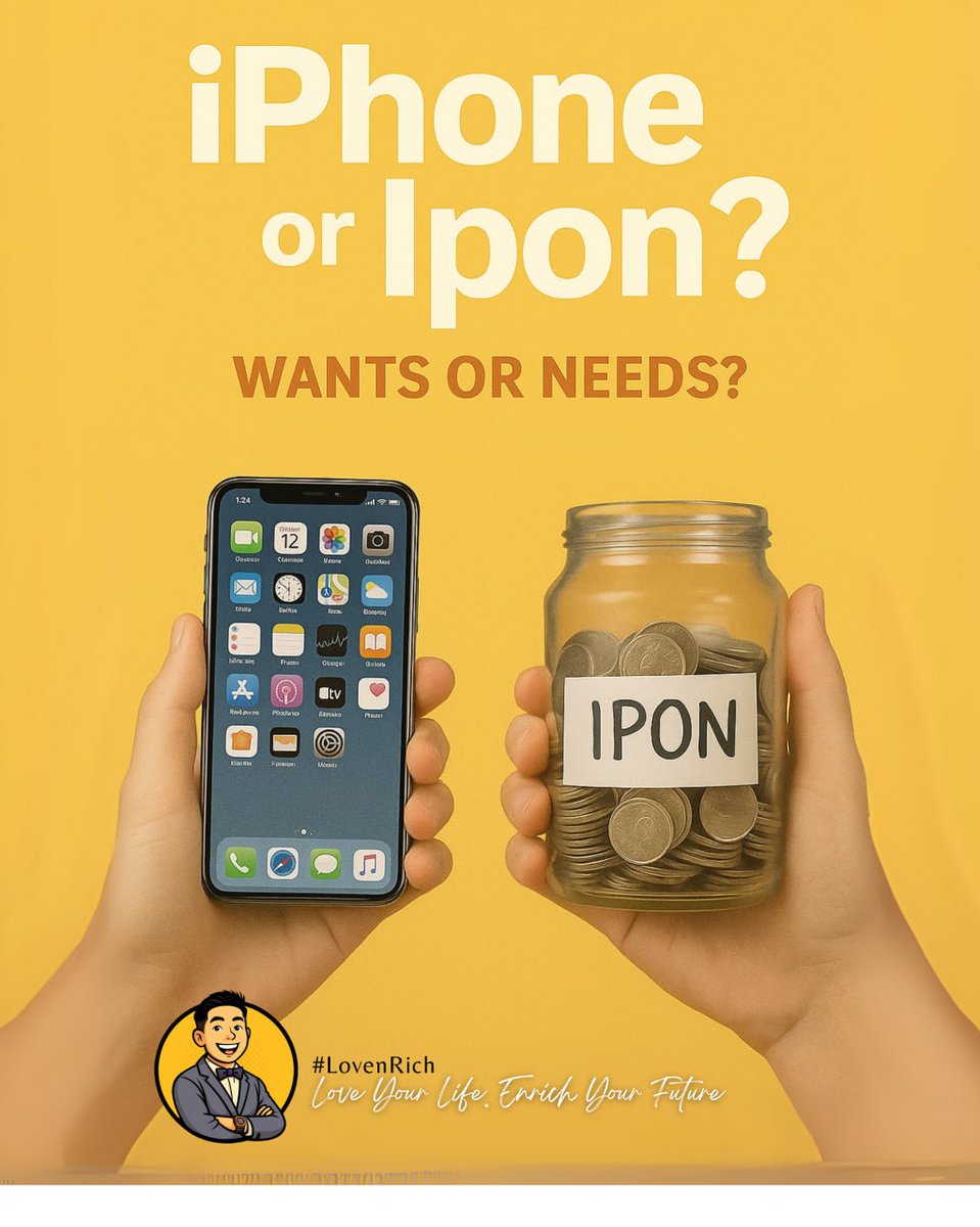 LovyMendz's tweet photo. 𝗶𝗣𝗵𝗼𝗻𝗲 or 𝗜𝗣𝗢𝗡 Why not both? 

It’s not about 𝗱𝗲𝗽𝗿𝗶𝘃𝗶𝗻𝗴 𝘆𝗼𝘂𝗿𝘀𝗲𝗹𝗳 - it’s about 𝗱𝗲𝗰𝗶𝗱𝗶𝗻𝗴 𝘄𝗶𝘀𝗲𝗹𝘆. 

Live in the moment.
Save for the future.
𝑩𝒆𝒄𝒂𝒖𝒔𝒆 𝒕𝒓𝒖𝒆 𝒘𝒆𝒂𝒍𝒕𝒉 𝒊𝒔 𝒉𝒂𝒗𝒊𝒏𝒈 𝒕𝒉𝒆 𝒇𝒓𝒆𝒆𝒅𝒐𝒎 𝒕𝒐 𝒅𝒐 𝒃𝒐𝒕𝒉. https://t.co/MyULLsNISp