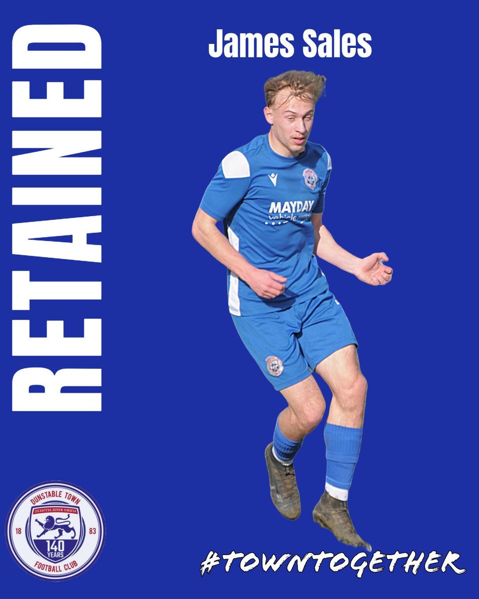 🤝 RETAINED | We can confirm that James Sales has signed forms for the coming season. 

James made a few appearances for the club during the final third of the season and will hope to gain more this campaign.

#towntogether #youareenough