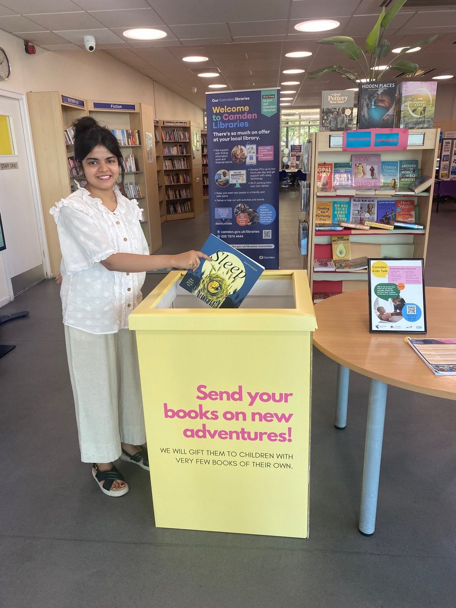 CamdenCouncil's tweet image. We’re teaming up with @lonbookproject
to share children’s books (ages 0–12) with Camden families.
Got some to give? Drop them off at these libraries:
📚 Pancras Square
📚Kentish Town
📚Swiss Cottage
📚 Holborn
📚Queen's Crescent
Find a library👇
camden.gov.uk/libraries